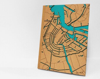 Dziennik podróży po Amsterdamie: Spersonalizowany notatnik z mapą Holandii