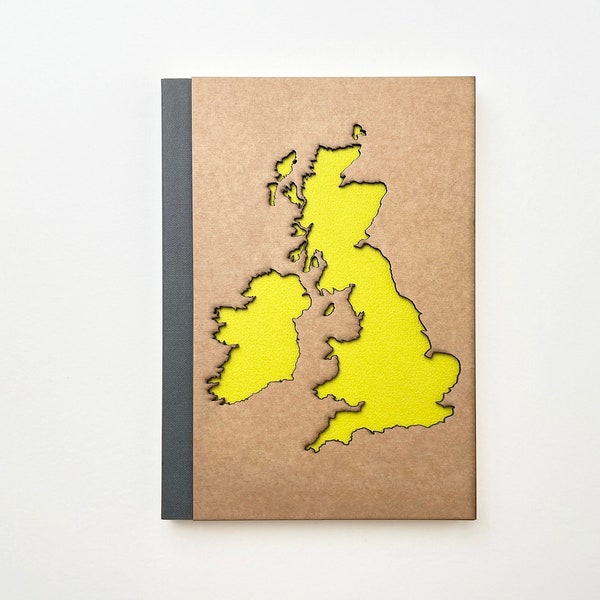 UK Travel Journal, British Isles Map Notebook, UK & Ireland Travel Gift