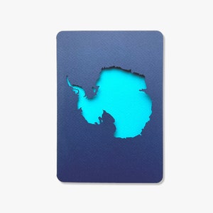 Biglietto mappa Antartide, confezione da 3, regalo di viaggio Antartide, biglietto di auguri