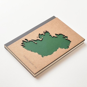 A travel journal with Ireland map.