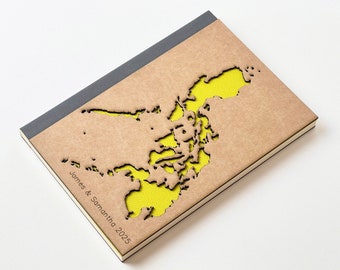 Philippines Gifts, Philippines Travel Journal, Customized Journal, Personalized Map Notebook, Personalized Journal, Custom Notebook