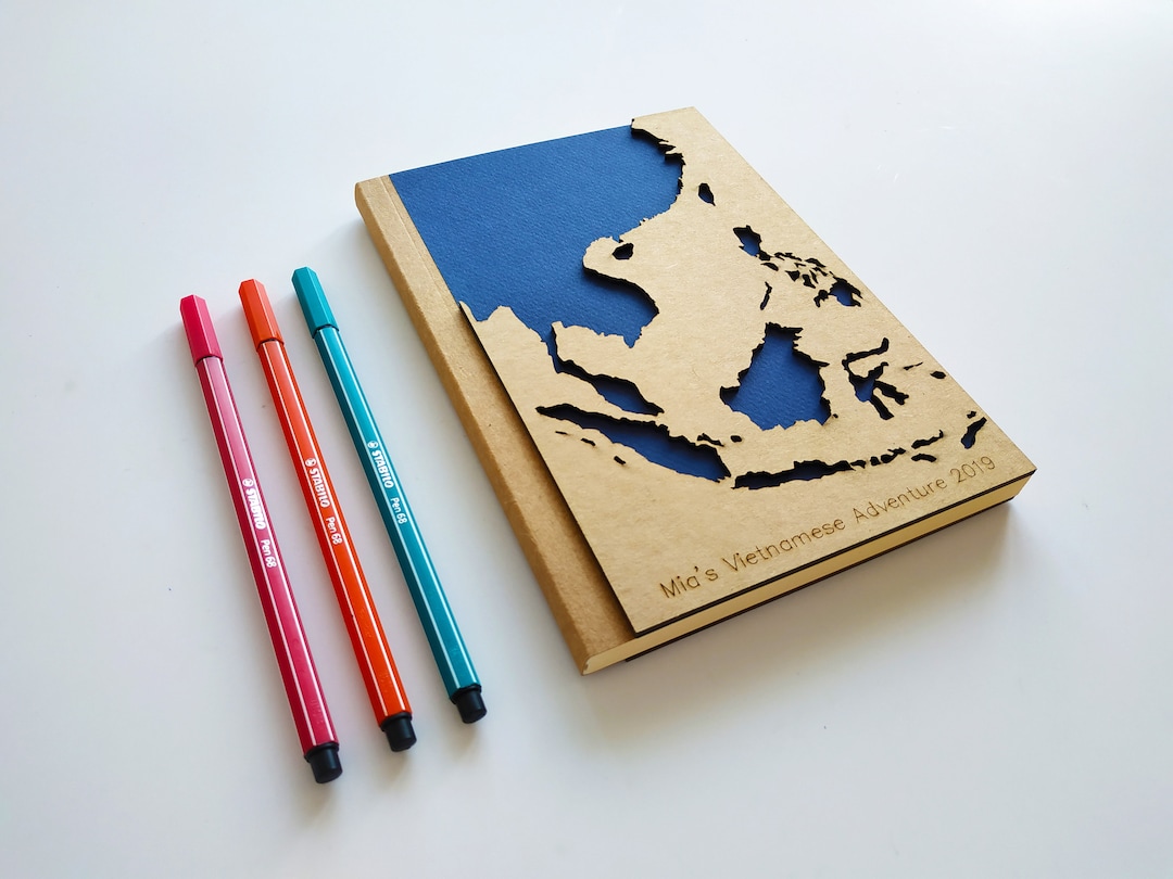 Asia Map Travel Journal: Personalized Kraft Notebook - Etsy
