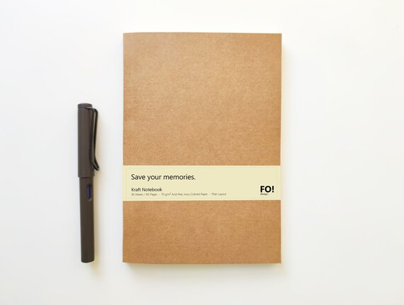 Kraft Notebook, A5 Size Blank Notebook, Sketchbook, Writing and