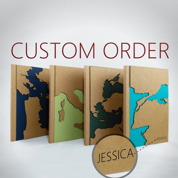 Custom Map Travel Journal: Personalized A5 Kraft Notebook