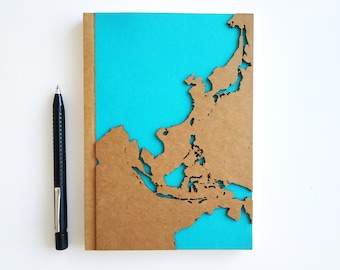 Asia Travel Journal, Asia Map Notebook, Gifts for Asia Travelers