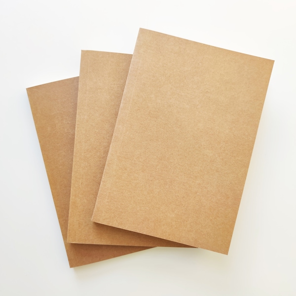 Kraft Notebook, Blank Notebook, A5 Sketchbook, Writing and Refill Journal