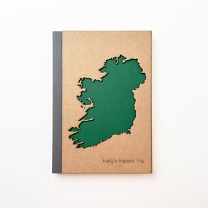 A travel journal with Ireland map.