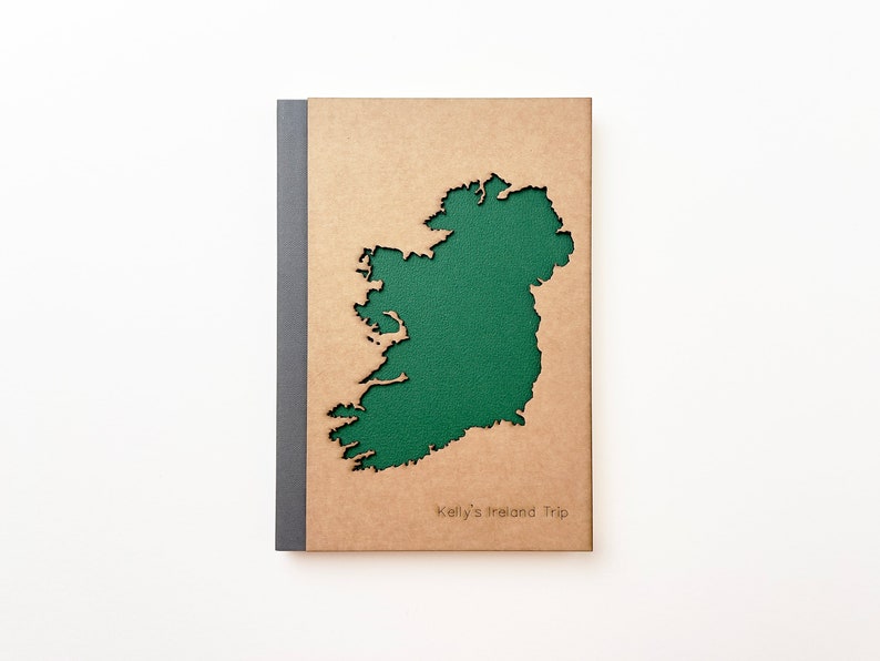 A travel journal with Ireland map.