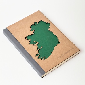 A travel journal with Ireland map.