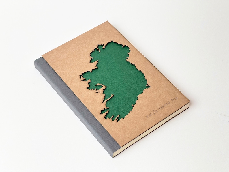 A travel journal with Ireland map.