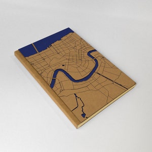 New Orleans Map Notebook, New Orleans Travel Journal, Louisiana Map, Custom Name Notebook, A5 Notebook image 3