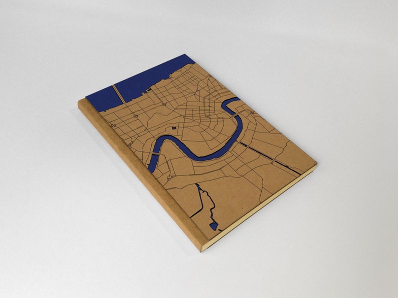 New Orleans Map Notebook, New Orleans Travel Journal, Louisiana Map, Custom Name Notebook, A5 Notebook image 3