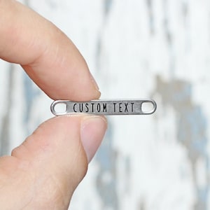 Custom tags rectangle charms. Engraved personalized tag. Birthday date connector. Metal signs bracelet bar. Small silver pendant wholesale