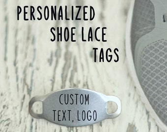 Personalized shoe laces charms. Custom engraved runners gift. Wholesale metal tag. Lace for sneakers cross country. Marathoners logo pendant