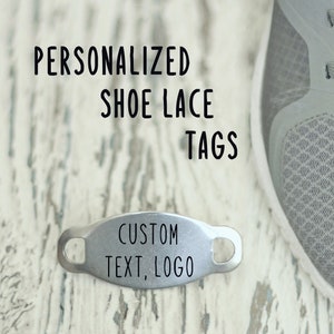 Personalized shoe laces charms. Custom engraved runners gift. Wholesale metal tag. Lace for sneakers cross country. Marathoners logo pendant