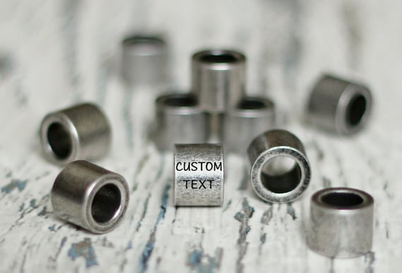 beads custom metal letter charm wholesale steel tubes jewelry DIY engravable personalized tags your logo made to order sign name spacers
