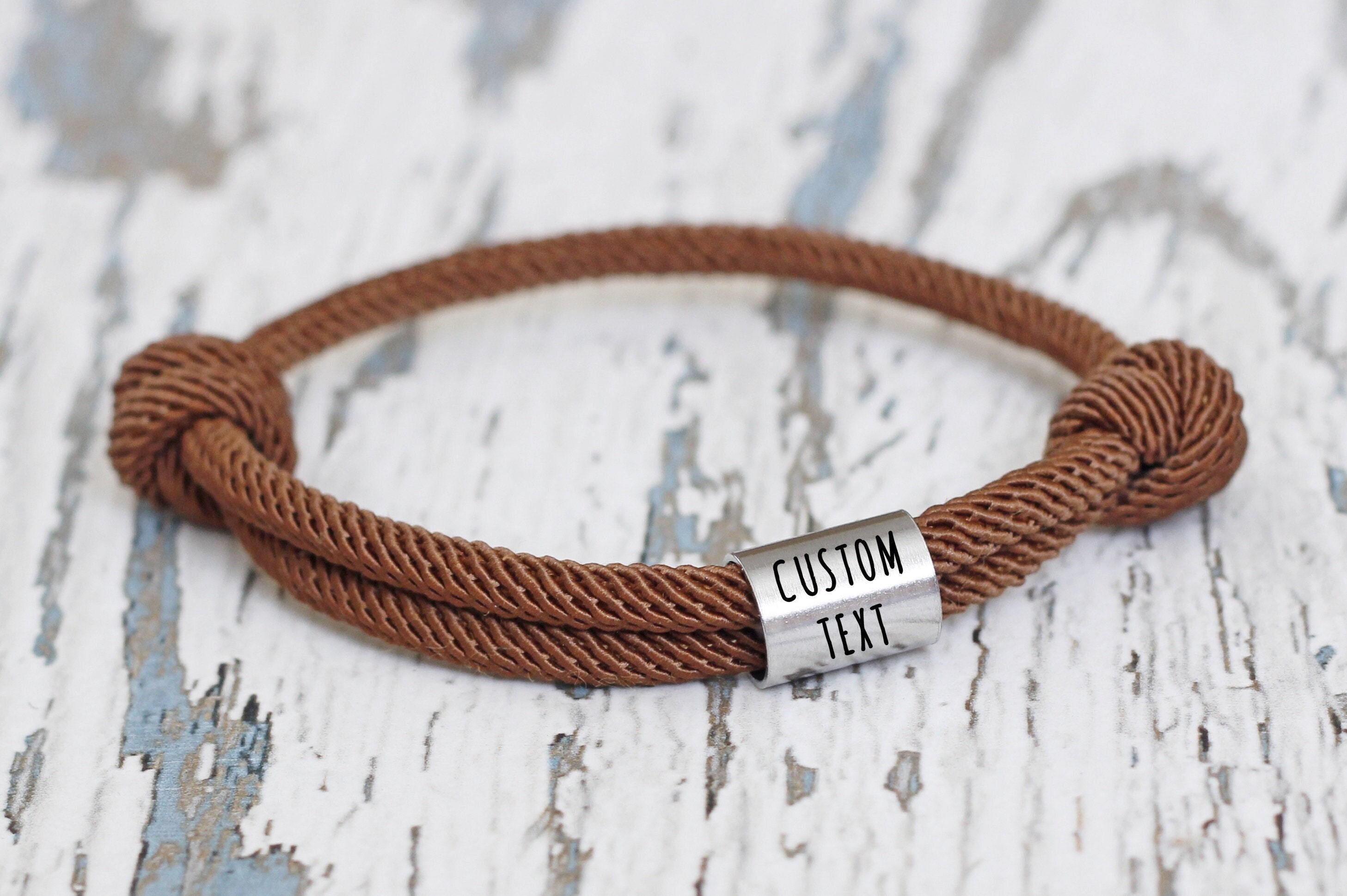 Personalized cord bracelet corporate gift. Сustom logo engraved jewelry. Braided matching bracelets. Gift for her dad husband