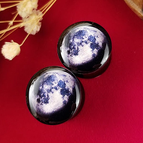 Moon Ear Plugs, Gauges for Stretched Ears. Double Flared. 1 pair.