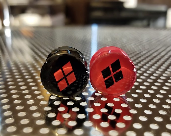 Harley Quinn Diamonds Ear Plugs/ Gauges for Stretched Ears. Etsy