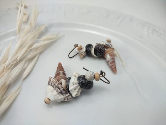 Seashell Handmade Dangle Drop Earrings. - image 3