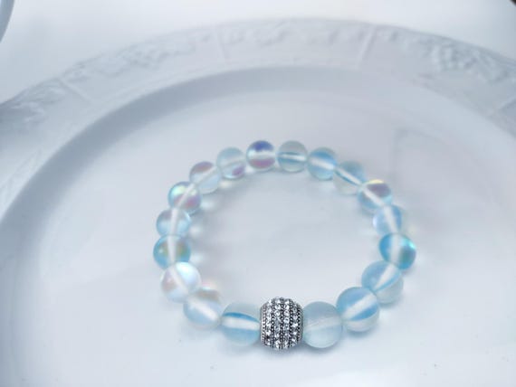 Translucent Blue Beaded Bracelet. - image 1