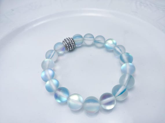 Translucent Blue Beaded Bracelet. - image 2