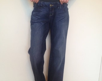 Spedizione gratuita!!! Jeans vintage ESPRIT denim Boy fit blu da donna. Jeans a vita bassa svasati da donna. Jeans bootcut. Taglia 30/32