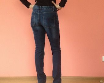 Jeans denim vintage NEXT. Denim blu NEXT. Jeans slim fit. Jeans a vita media/alta. Taglia 36/38 (S/M, US4/6, UK8/10) Spedizione GRATUITA