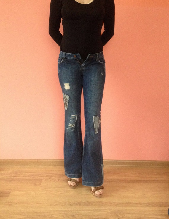 low waist flare jeans