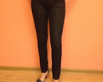 Jeans/leggings neri skinny a vita bassa vintage MANGO. Taglia EU 36 /D 34/US 4. Spedizione gratuita!!!