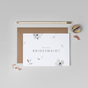 Will you be my Bridesmaid Card, Floral Bridesmaid Card, Modern Bridesmaid Card, Cute Bridesmaid Card, Luxury Bridesmaid Card, Watercolour