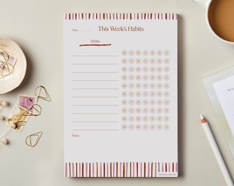 Habit Tracker Notepad | Productivity & Self-Care Tracker | Daily, Weekly and Monthly Habit Tracker Notepad  | A5 Habit Tracker | Wellness