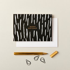 Tarjeta de cumpleaños, tarjeta de feliz cumpleaños, tarjeta de cumpleaños con papel dorado, tarjeta de cumpleaños en blanco y negro, tarjeta de cumpleaños de lujo, tarjeta de cumpleaños estampada