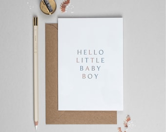 New Baby Card, New Baby Boy Card, Hello Little Baby Boy Card, It’s a Boy Card, Newborn Baby Boy Card, Baby Boy Card, New Parents Card