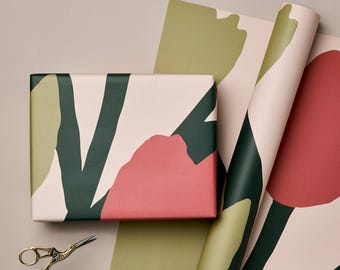 Floral Gift Wrap, Modern Gift Wrap, Luxury Wrapping Paper, Sustainable Gift Wrap, Luxury Gift Wrap, Floral Wrapping Paper, Recycled GiftWrap