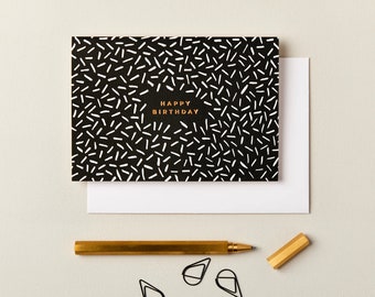 Birthday card, Happy birthday card, Gold foil happy birthday card, Friend birthday card, luxury birthday card, Card for her, modern card