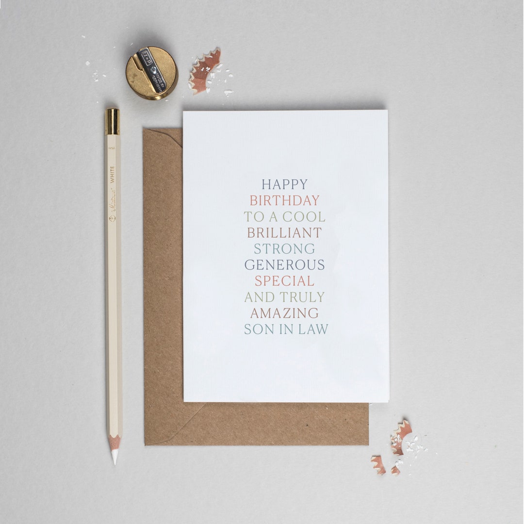 Happy Birthday Son in Law, Son-in-law Birthday Card, Best Son in Law ...
