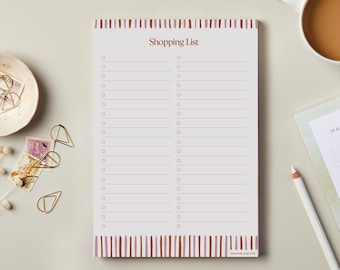 A5 Shopping List Note Pad | Weekly Grocery List Pad | A5 List Pad | Weekly Shopping List |  | To Do List Note Pad | Fridge Food List Notepad