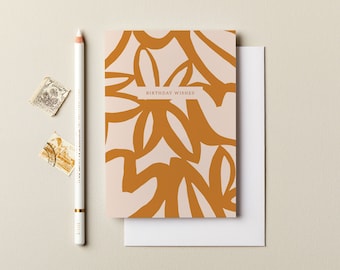 Female Birthday Card For Sister - Gold Foil Floral Design Milestone Card