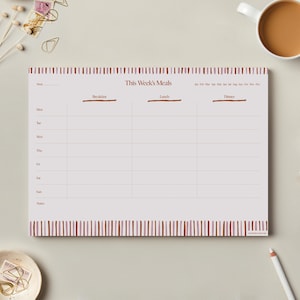 A4 Meal Planner Weekly Desk Pad, Meal Desk Planner, Meal Planner Notepad, Daily Meal Planner Notepad, Healthy Meal Desk Planner, New Home