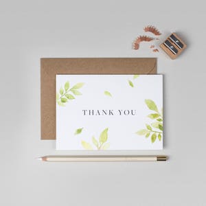 Paquete de tarjetas de agradecimiento, tarjeta de agradecimiento de boda, tarjeta de agradecimiento floral, tarjeta de agradecimiento de acuarela, tarjeta de agradecimiento moderna, agradecimiento botánico
