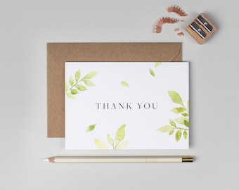 Pack of Thank You Cards, Wedding Thank You Card, Floral Thank You Card, Watercolour Thank You Card, Modern thank you card, Botanical Thank