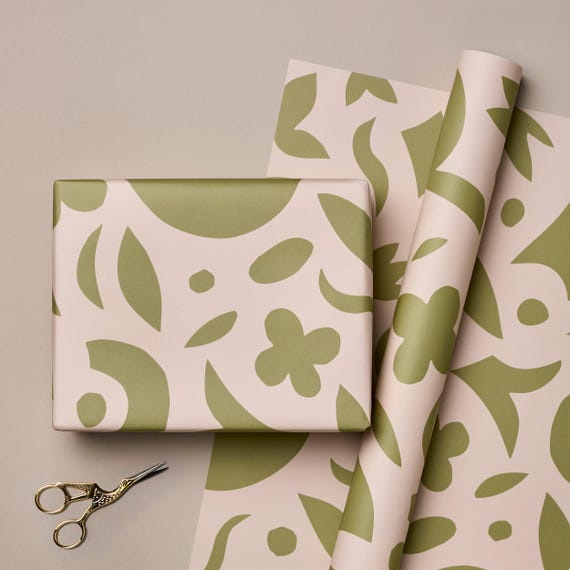 Abstract Gift Wrap, Modern Gift Wrap, Luxury Wrapping Paper, Sustainable Gift Wrap, Luxury Gift Wrap, Green Gift Wrap, Recycled