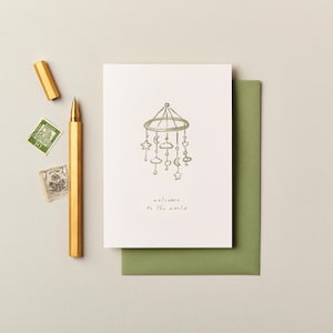 Nieuwe babykaart, kaart voor nieuwe babymeisje, kaart voor nieuwe babyjongen, Welcome to the World-babykaart, kaart voor nieuwe aankomst, kaart voor pasgeboren baby, kaart voor nieuwe ouders