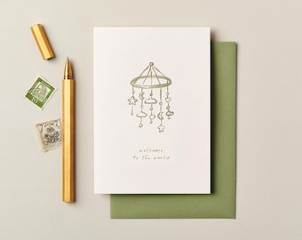 New Baby Card, New Baby Girl Card, New Baby Boy Card, Welcome to the World Baby Card, New Arrival Card, Newborn Baby Card, New Parents Card