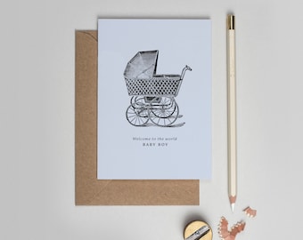 New Baby Card, New Baby Boy Card, Welcome to the World Baby Boy Card, Newborn Baby Boy Card, It’s a Boy Card, New Parents Card, Baby Congrat