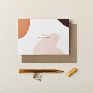 Tarjeta de cumpleaños, tarjeta de feliz cumpleaños, tarjeta de cumpleaños con papel dorado, tarjeta de cumpleaños para una amiga, tarjeta para ella, tarjeta de cumpleaños de lujo, tarjeta de cumpleaños moderna
