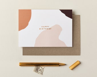 Birthday card, Happy birthday card, gold foil birthday card, friend birthday card, card for her, luxury birthday card, modern birthday card