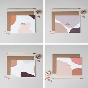 Verjaardagskaartpakket, gelukkige verjaardagskaart, goudfolie verjaardagskaartpakket, luxe folieverjaardagskaartpakket, abstract patroon verjaardagskaartpakket