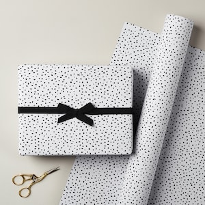 Dalmatische cadeaupapier, moderne cadeaupapier, luxe inpakpapier, duurzame cadeauverpakking, dierencadeaupapier, zwart-wit inpakpapier, gerecycled